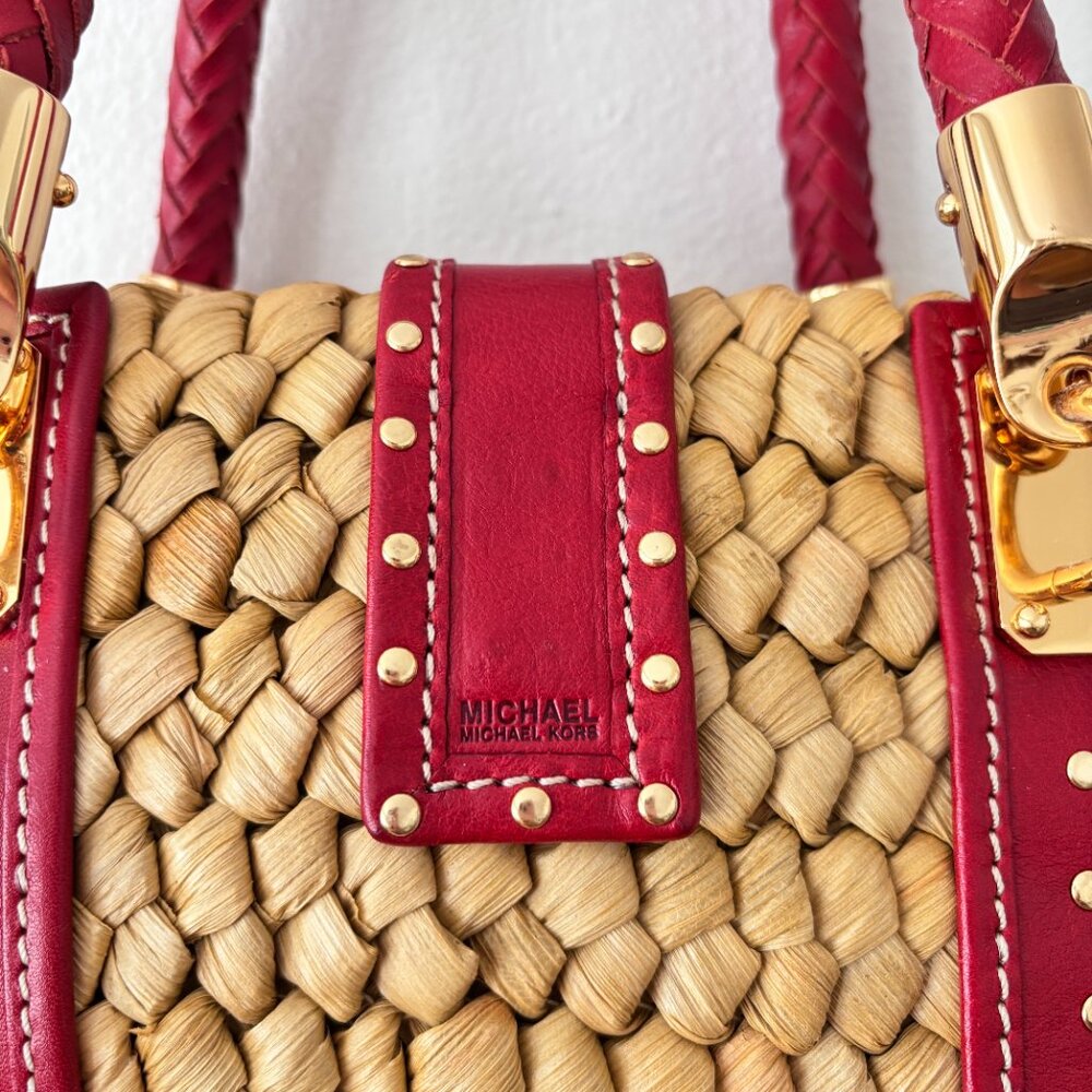 Michael Kors Santorini Raffia/Leather Braided Bag - Picture 9 of 11